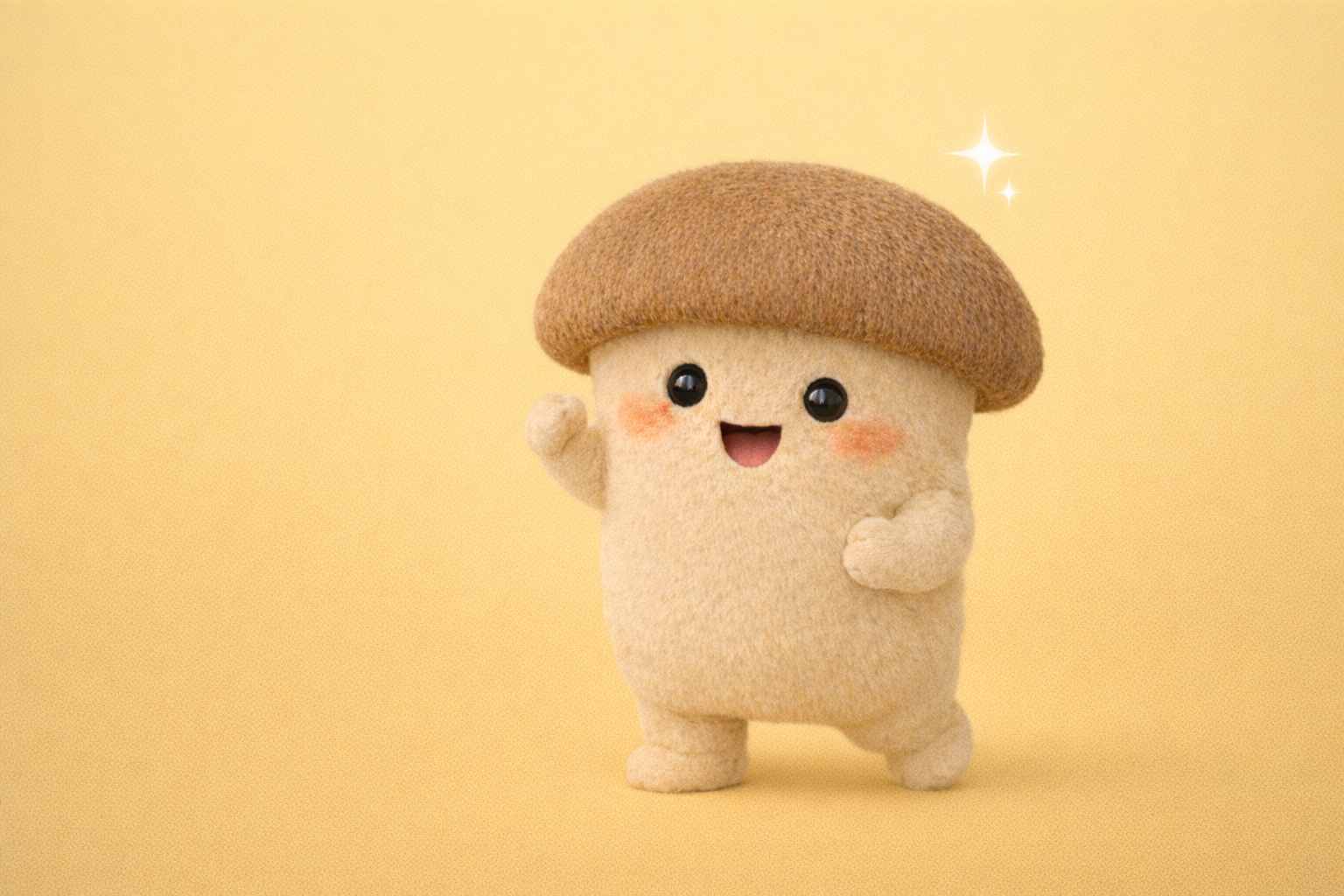 笑顔で手を振るエリンギちゃんのキャラクター画像