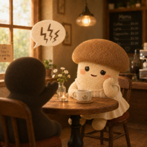 愚痴を聞くエリンギちゃん